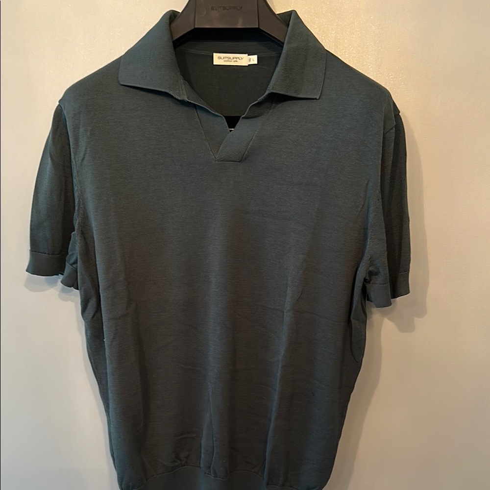 Suitsupply Green Polo Shirt Classic Cotton Blend